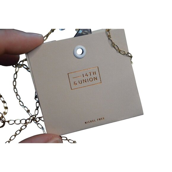 14th & Union Nickel-Free Necklace & Earrings Set Silver Gold Tone - Picture 2 of 9